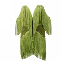 Green Fringe Dress - Thumbnail 2