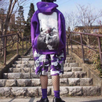 Free Shipping-OVERSIZED PINK / PURPLE CAMO SHORTS - Thumbnail 1