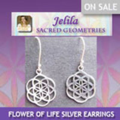 Flower of life earrings, in silver