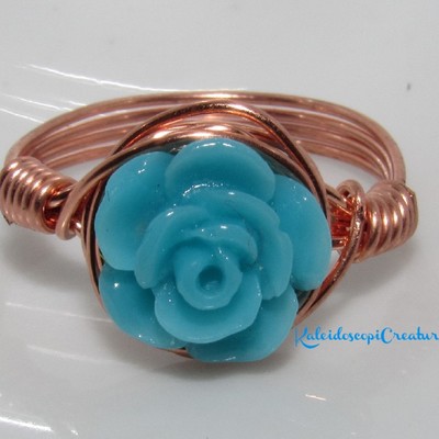 Blue rose ring