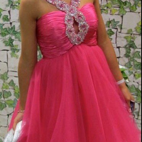 Spaghetti Straps A-line tulle Prom Dresses Crystals Women Dresses - Thumbnail 1