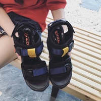 Black Slope With Sandals Thick Bottom With Sandals - Thumbnail 4