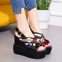 Lncreased Sandals Female Summer Fashion Tassel Waterproof Table Thick Bottom Heel 2017 New High-Heeled Sandals - Thumbnail 3