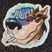 3" Die Cut - Smokin Wolf Sticker on Clear Vinyl  - Thumbnail 2