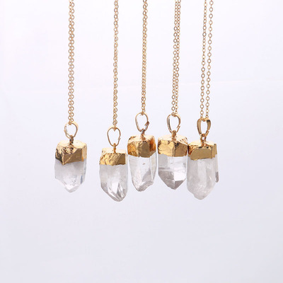 Double terminated quartz crystal healing point chakra pendant 