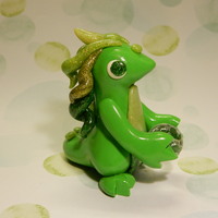 Green Glitter Dragon - Thumbnail 2