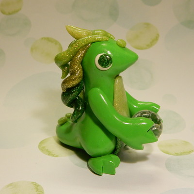Green glitter dragon
