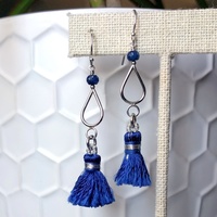 Teardrop Tassel Earrings - Thumbnail 1