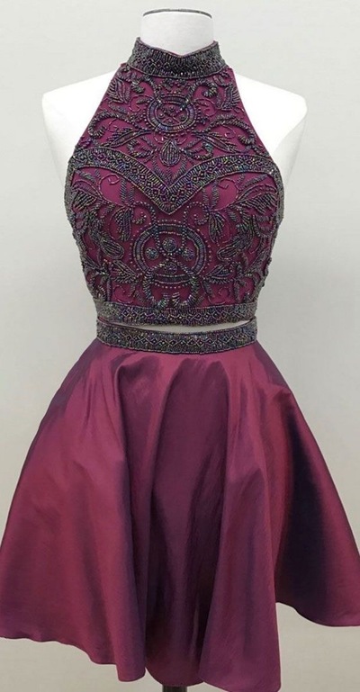 Sexy Two Piece Homecoming Dresses Prom Dresses for Junior 