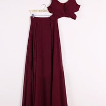 Sexy Two Piece Prom Dresses, 2 Piece Homecoming Dresses, Burgundy Homecoming Gowns
