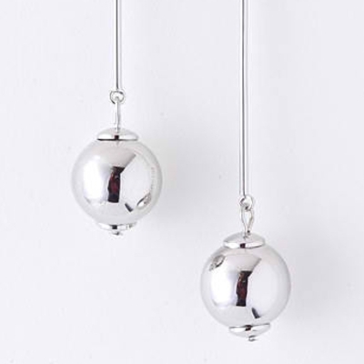Metal ball drop earrings