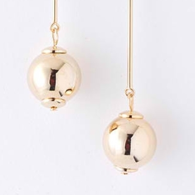 Metal ball drop earrings