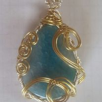 Turquise Wire Weave Pendant