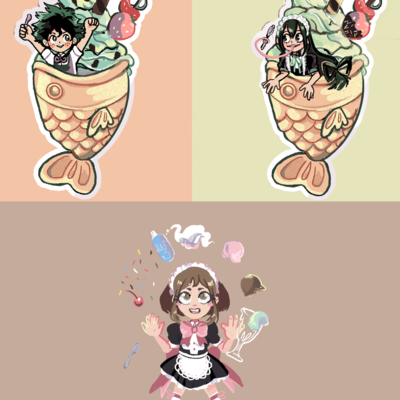 Cafe jumbo clear charm keychain