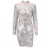 Silver Sequin Dress - Thumbnail 3