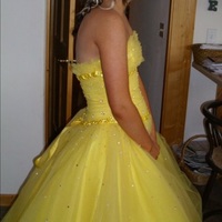 yellow A-line Tulle prom Dresses Sweetheart Neck crystals Women Dresses - Thumbnail 1