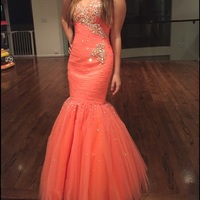 Sweetheart Neck Mermaid Tulle Prom Dresses Crystals floor Length Women party dresses - Thumbnail 1