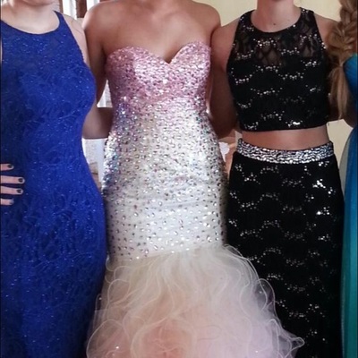 2017 mermaid ruffle organza prom dresses sweetheart neck crystals women dresses