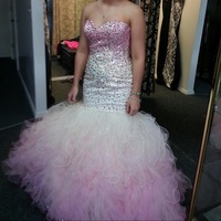 2017 Mermaid Ruffle Organza Prom Dresses Sweetheart Neck Crystals Women Dresses - Thumbnail 1