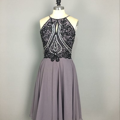 Spaghetti straps a-line chiffon prom dresses crystals beaded women party dresses