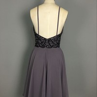 Spaghetti Straps A-line Chiffon Prom Dresses Crystals Beaded Women Party Dresses - Thumbnail 1