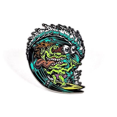 Zombie surfer freak pin (hard enamel with glow) limited numbered edition