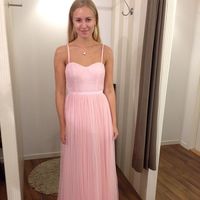Spaghetti Straps A-line Pink Tulle Prom Dresses Floor Length Women Dresses - Thumbnail 1