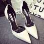 Fashion Shoes Sexy Shallow Mouth Fine With Pointed Silver High Heels-1