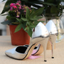 Fashion Shoes Sexy Shallow Mouth Fine With Pointed Silver High Heels-3