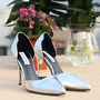 Fashion Shoes Sexy Shallow Mouth Fine With Pointed Silver High Heels-4