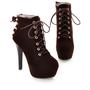 Cute Black High Heel Boots with Lace Detail-3