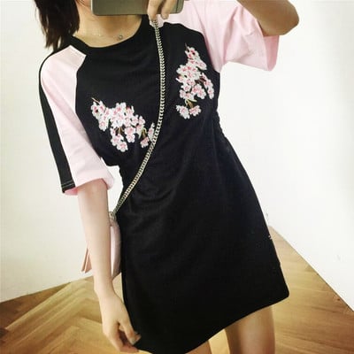 Plum blossom floral embroidered dress