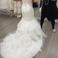 Mermaid White Tulle bridal Gowns Sweetheart Neck Women Wedding Dresses - Thumbnail 1
