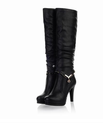 Fashion boots high boots high-heeled boots with two high-heeled boots