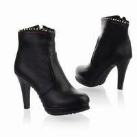 Fashion boots high boots high-heeled boots with two high-heeled boots - Thumbnail 3