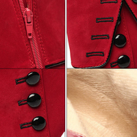 Classy Red Rivets High Heel Platform Boots - Thumbnail 3