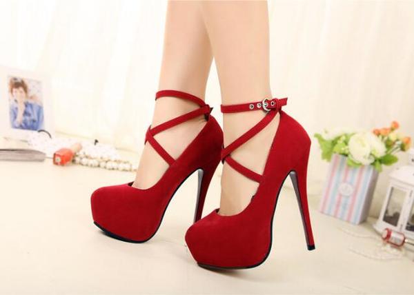 New Red Strappy Heels Pumps Sexy Wedding Club Party Platform High Stiletto Heels Shoes