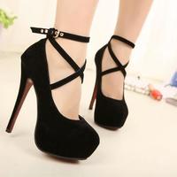 New Red Strappy Heels Pumps Sexy Wedding Club Party Platform High Stiletto Heels Shoes - Thumbnail 2
