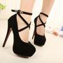 New Red Strappy Heels Pumps Sexy Wedding Club Party Platform High Stiletto Heels Shoes-2