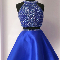 Sparkly Beaded Two Piece Homecoming Dresses for Junior - Thumbnail 1
