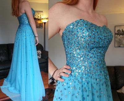 Sweetheart Neck Long Chiffon prom Dresses Crystal Floor Length Women Dresses