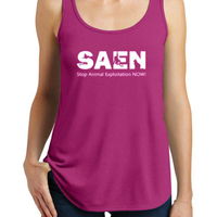 SAEN Ladies Drapey Tank - Raspberry - Thumbnail 1