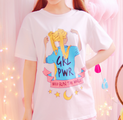 GRL POWER ANIME TEE