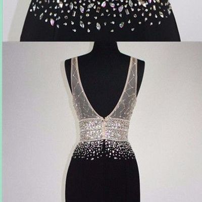 Sexy prom gowns,black prom dress,open back prom dresses ,long mermaid evening dress,pd172605 - Thumbnail 5