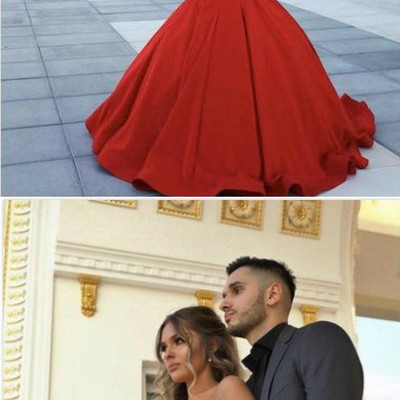 Red sweetheart mermaid satin prom dresses 2017, mermaid prom gowns, woman party dress,pd172608 - Thumbnail 5