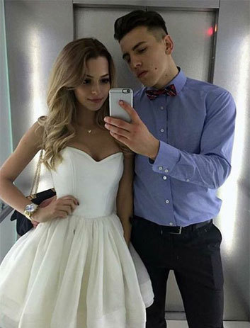 Sexy Short White Homecoming Dresses Party Gowns for Junior