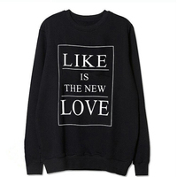 Harajuku alphabet printing round neck long sleeve sweater - Thumbnail 1