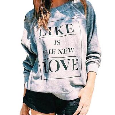 Harajuku alphabet printing round neck long sleeve sweater