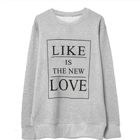 Harajuku alphabet printing round neck long sleeve sweater - Thumbnail 3