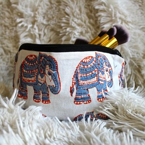 Blue/Orange Elephant Practical Pouch - Thumbnail 1
